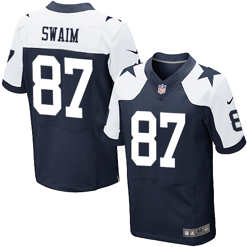 Men's Elite Geoff Swaim Nike Jersey Navy Blue Alternate - #87 Throwback NFL Dallas Cowboys